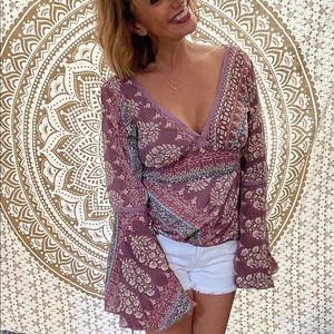 Karma highway open back blouse